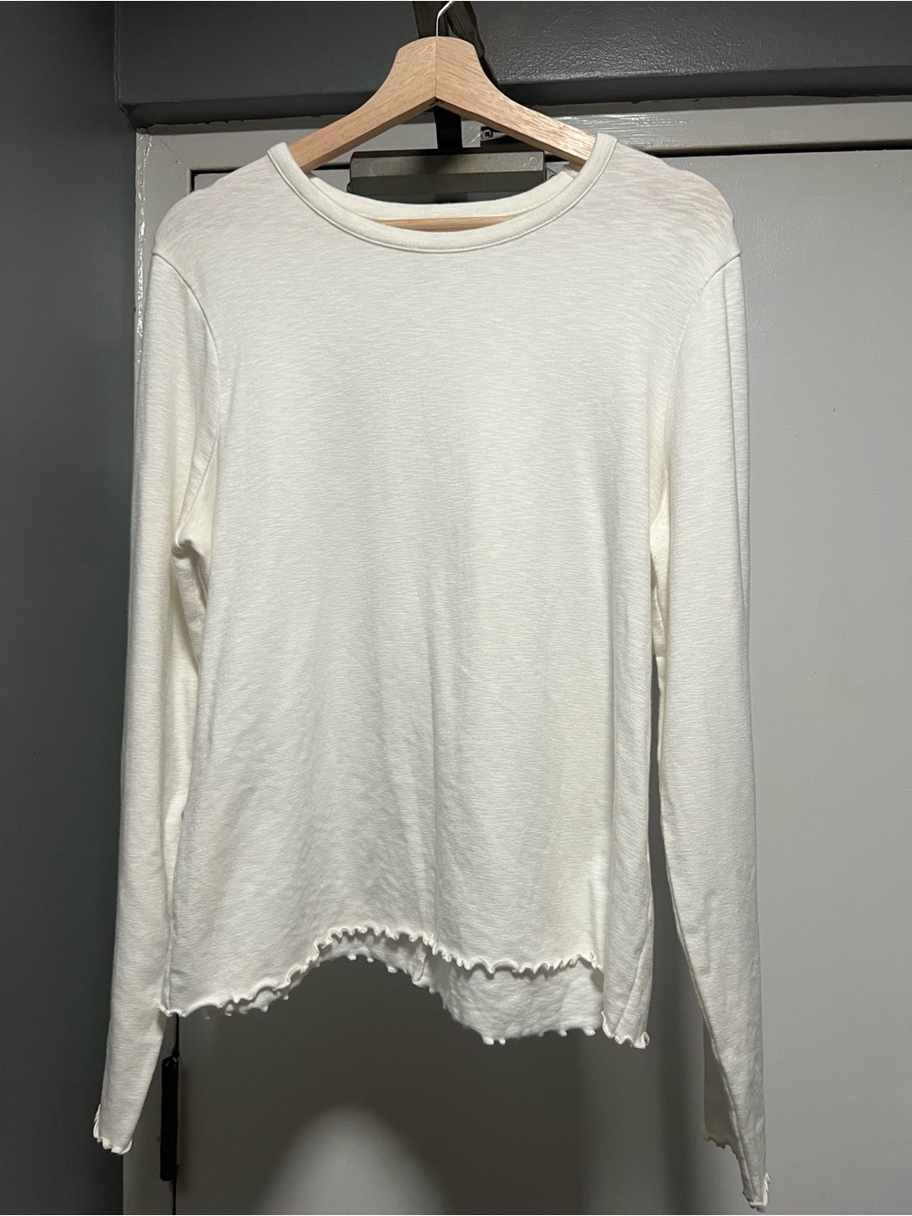 Madewell scallop trim white long sleeve XXL